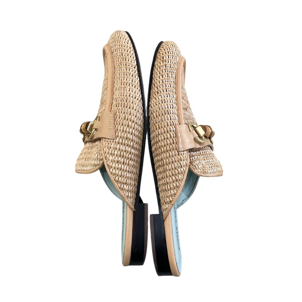 poesie veneziane tan Woven Mules Bamboo gold horsebit buckle leather sole EU38 - Picture 5 of 9
